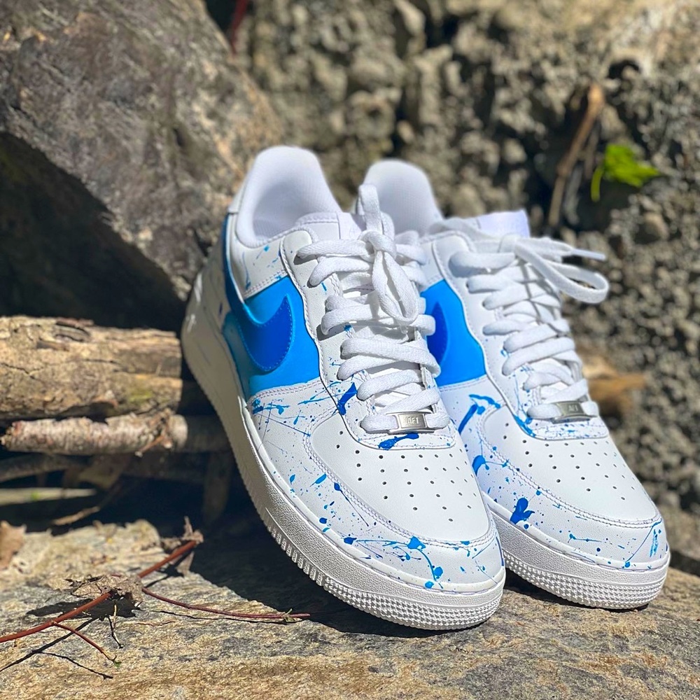 Custom splatter paint Air Force ones mens (SIZE 12)